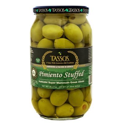 Tassos Pimiento Stuffed Mammoth Olives 35.27 Oz