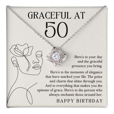 Luxe Gifting Graceful Birthday Necklace Message Card Box Love Knot Mahogany - Heres To Your Day And The Graceful - Personalized Birthday Flower Beautiful