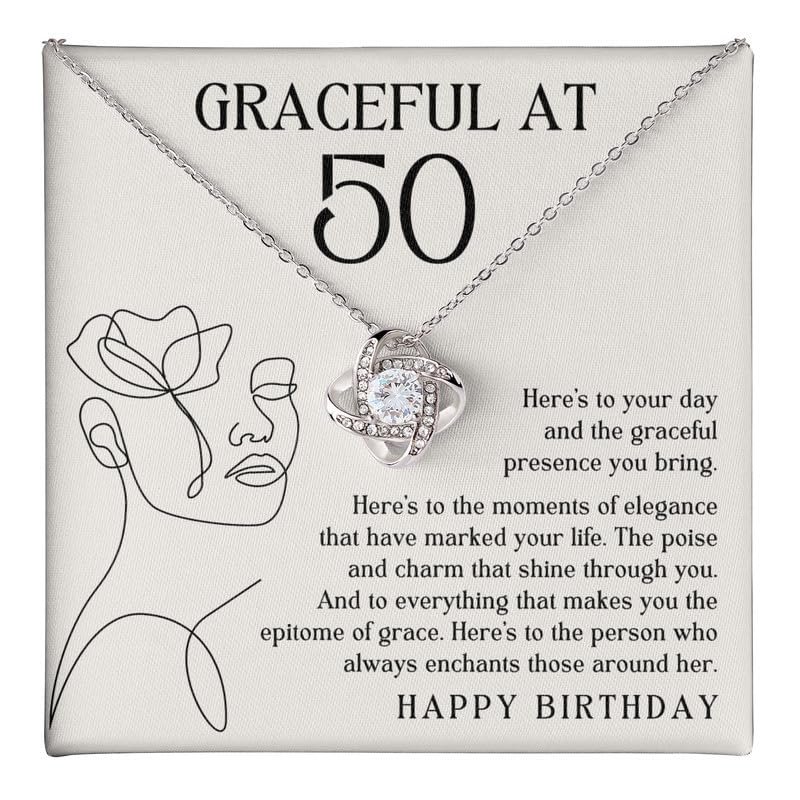 Luxe Gifting Graceful Birthday Necklace Message Card Box Love Knot Mahogany - Heres To Your Day And The Graceful - Personalized Birthday Flower Beautiful