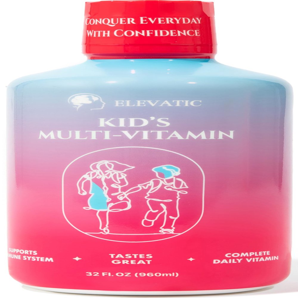 Elevatic Kids multivitamin | 32 Fl.oz (960ml) | Childrens Favourite Liquid multivitamin Formula | Ensuring Daily Essential Nutrition for Kids | Free from Allergens, Artificial Colors & Flavors