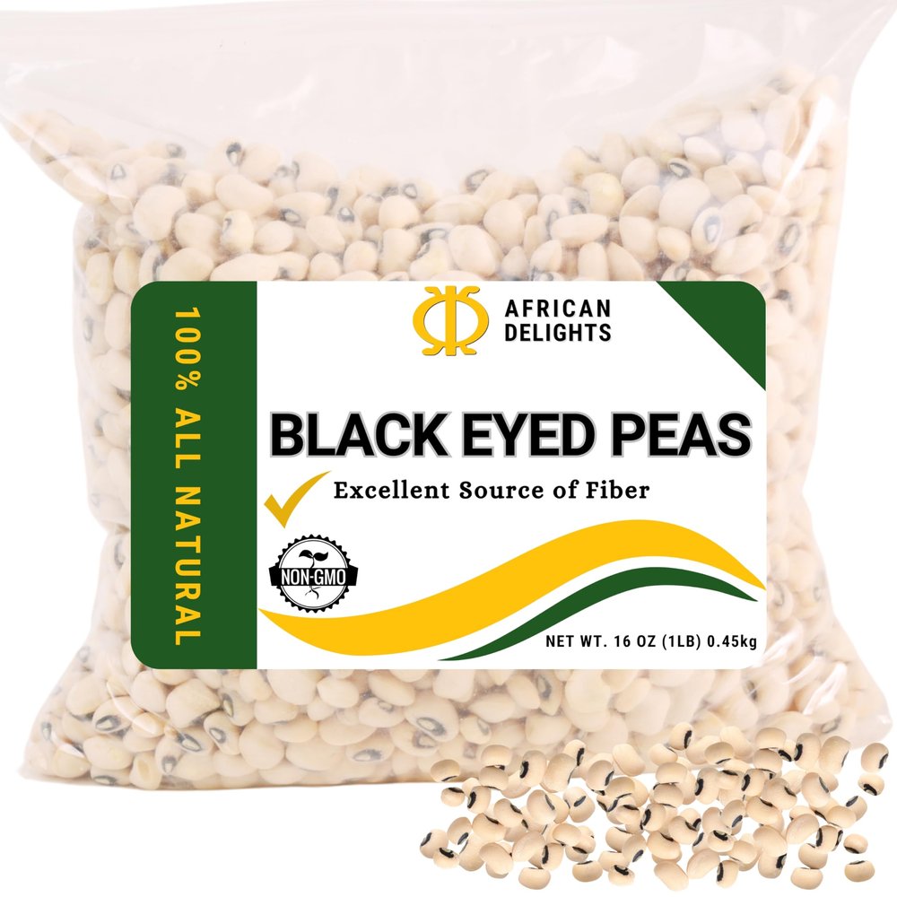 African Black Eyed Peas, Authentic for Cooking, Premium African Black Eye Beans, Traditional African Food Beans (1lbs)