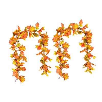 Cabilock 2pcs Faux Maple Leaf Rattan Hanging Decor Autumn Vines for Home Wall Art for Fall Parties and Seasonal Decorations