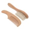 BIUDECO 1set Hair Brush and Wood Comb Set for Gentle Grooming Soft Bristle Bath Brush for Newborns Scalp Cleaning and Hair view 1