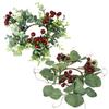 2pcs Candle Berry Wreaths Lifelike Eucalyptus Floral Garland for Table Decoration for Holiday Parties and Festive Events Random Style view 1