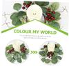 2pcs Candle Berry Wreaths Lifelike Eucalyptus Floral Garland for Table Decoration for Holiday Parties and Festive Events Random Style view 2