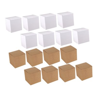 minkissy 20-Pack Square Kraft Paper Boxes for Cosmetics Packaging Brown Cardboard Boxes Versatile Storage Containers for Events and Parties