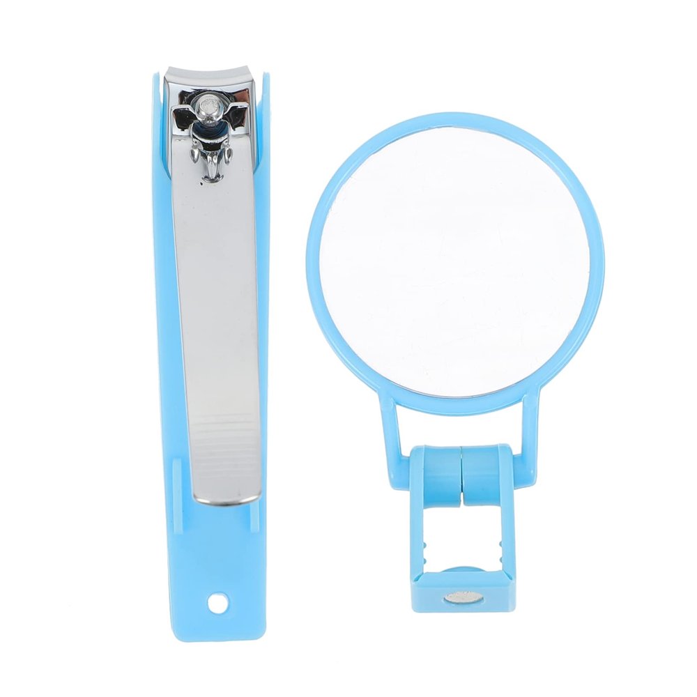 GARVALON 2pcs Nail Scissors Fingernail Cutters Magnifying Lens Ergonomic Design for Family Professional Use