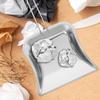 CONGARTENO Mini Dust Pan for Table Metal Dust Pan and Brush Sets Stainless Steel Shovel for Fireplace Small Dustpan Desk Silver view 2