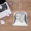 CONGARTENO Mini Dust Pan for Table Metal Dust Pan and Brush Sets Stainless Steel Shovel for Fireplace Small Dustpan Desk Silver view 4