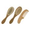 Anneome Hair Brush and Comb Set Soft Wool Bristle for Gentle Scalp Massage Wooden Comb Included Newborn Hair Care Supplies Set view 1