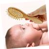 MERRYHAPY 4pcs Hair Brush Comb Wooden Boys and Girls Styling Comb Bath Gentle Scalp Massage Beech Wood Safe for Toddlers view 3