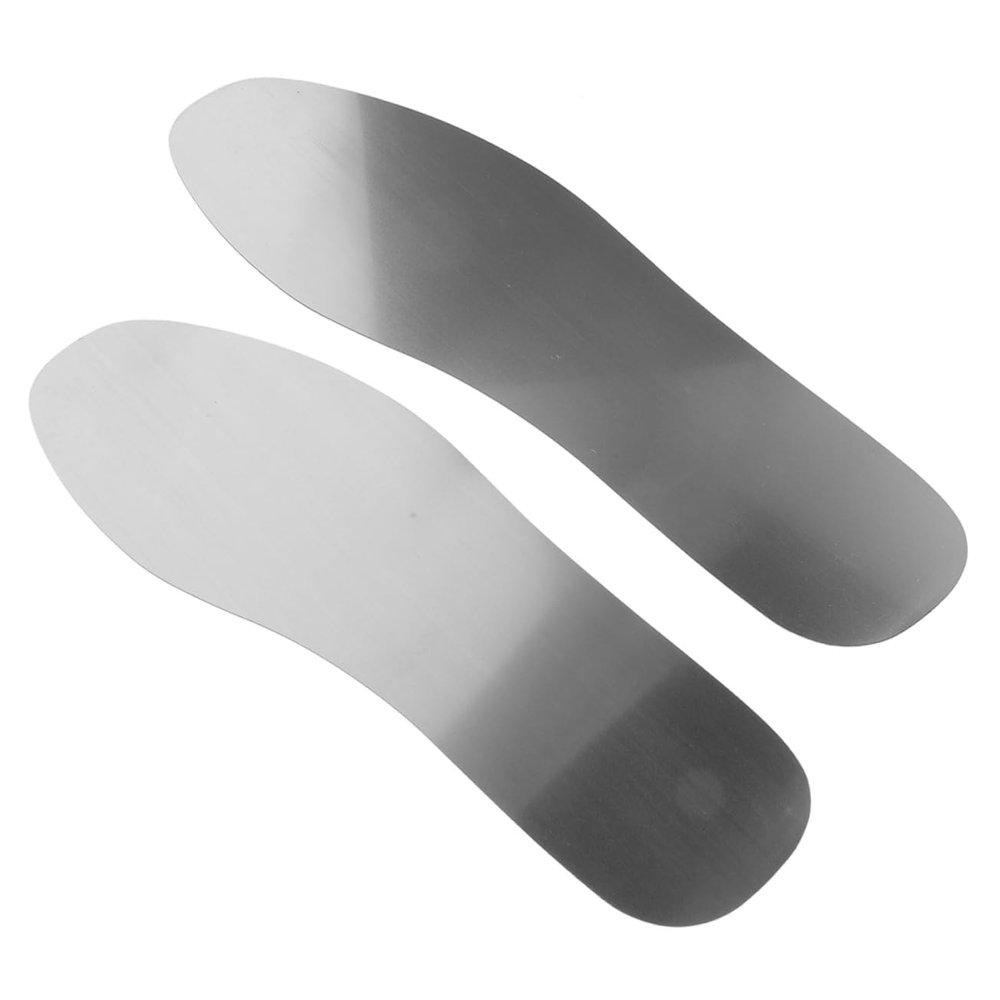 1 Pair Inserts Safety Shoe Insoles Insoles for Men Replaceable Shoe Insoles Stainless Steel Silver