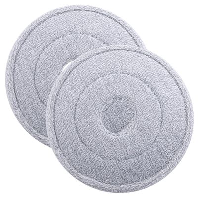 BCOATH 2pcs Round Microfiber Mop Head Replacement for Cleaning Absorbent and Washable Floor Cleaning Tool for Effortless Stain Removal