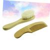 SKISUNO 2pcs Wooden Comb Brush for Boys and Girls Scalp Massage and Bath Cleaning Soft Detangling Shower Brush Adult Natural Material view 2