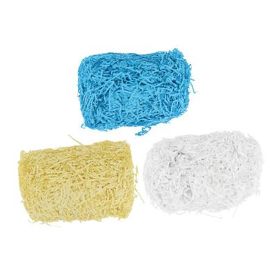 BEBEMOKO Shredded Paper for Box Filling Decorative Crinkle Paper for Crafting and Event Decoration White Light Yellow Lake Blue