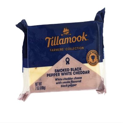 Tillamook Smoked Black Pepper White Cheddar 7 oz (Pack of 4)