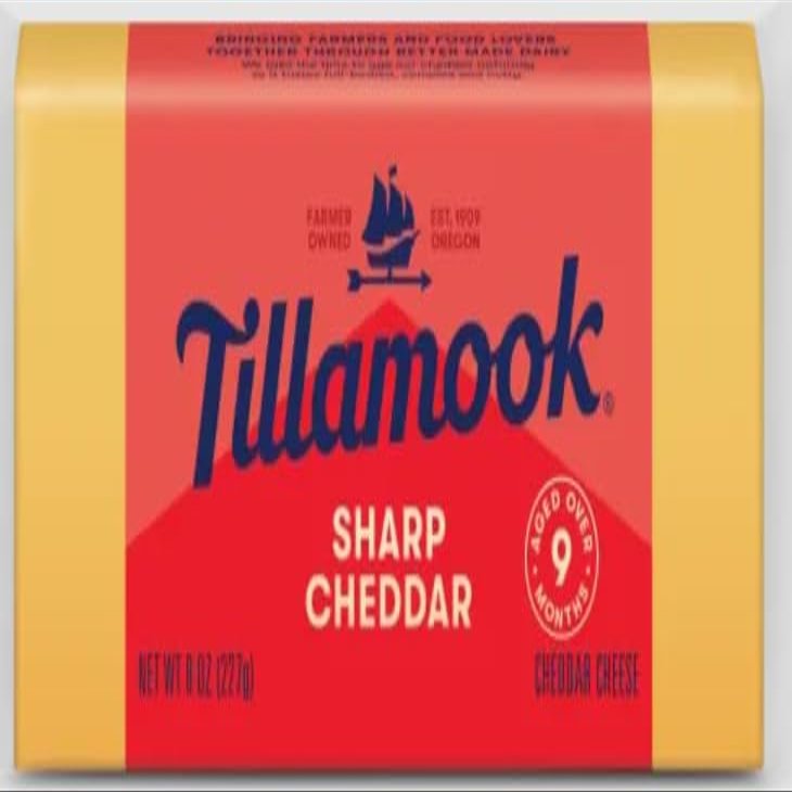 Tillamook Sharp Cheddar 8 oz (Pack of 12)
