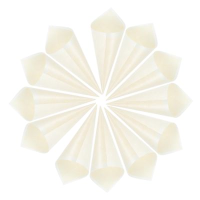 SOLUSTRE 100pcs Wooden Food Cones Ice Cream Containers Disposable Ice Cones Wood Dessert Holder