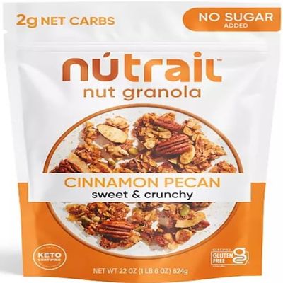 Nunu-Trail Cinnamon Pecan Nut Granola, 2g Net Carbs, No Sugar Added, 22 oz