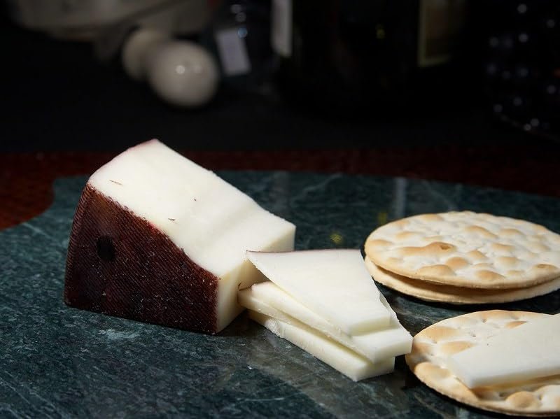 Mitica Spanish Drunken Goat Cheese, 1 x 5 lb Wheel, Semi-Soft, Infused with Doble Pasta Wine
