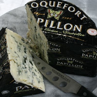 Roquefort Papillion Sheep's Milk Cheese - Authentic French Blue Cheese, Whole Wheel Approximately 3 lbs, Bold Tangy Flavor