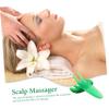 BUTIFULSIC Y-Shaped Scraping Massage Tool Set Scalp Comb Gua Sha Fork for Head Care Blood Circulation and Acupoint Stimulation Comfortable Material Deep Green Color view 2