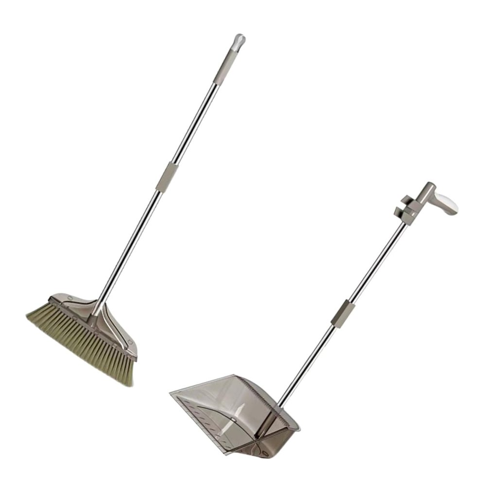 SOESFOUFU 1set Broom and Dustpan Home Cleaning Soft Bristle Broom Dustpan for Efficient Sweeping Any Lightweight Easy Storage and Design for Everyday Use