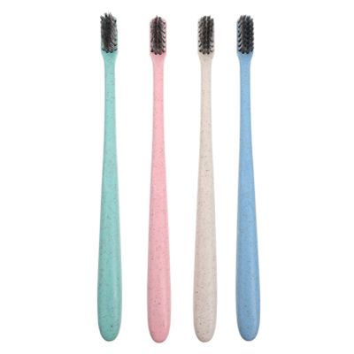 MOLUCKFU 12pcs Travel Toothbrush Bamboo Charcoal Soft Bristle Toothbrushes Gentle Gums for Home Travel