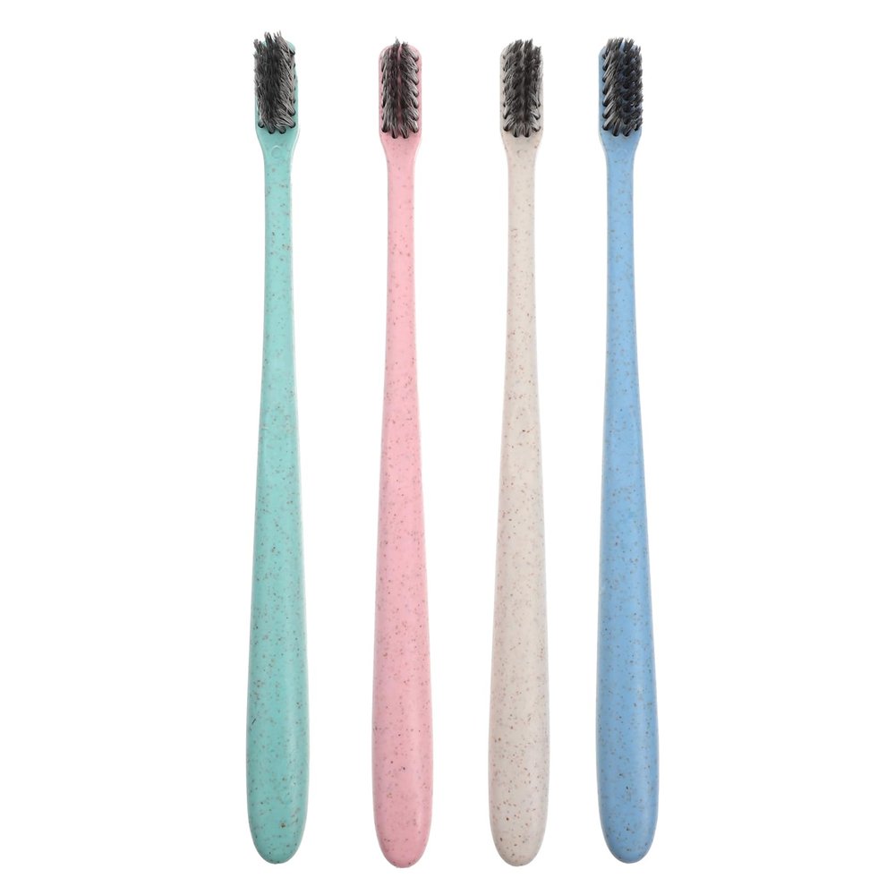 MOLUCKFU 12pcs Travel Toothbrush Bamboo Charcoal Soft Bristle Toothbrushes Gentle Gums for Home Travel