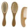 BEBEMOKO Newborn Hair Brush Shampoo Brush Wooden Comb Hair Kit for Boys and Girls for Newborns view 1