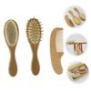BEBEMOKO Newborn Hair Brush Shampoo Brush Wooden Comb Hair Kit for Boys and Girls for Newborns view 3