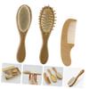 BEBEMOKO Newborn Hair Brush Shampoo Brush Wooden Comb Hair Kit for Boys and Girls for Newborns view 4