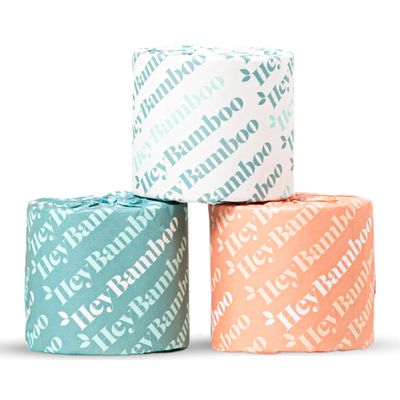 12 - HeyBamboo 100% Bamboo 3-Ply Toilet Paper, Ubleached, Non Toxic, 12 Double Rolls, 360 Sheets, FSC Certified, Soft & Strong, Pack of 12, Plastic-Free