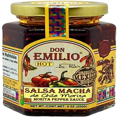 Don Emilio Morita Artisanal Salsa Macha Authentic Mexican Spicy Chili Oil Oil Glass Jar 9 oz