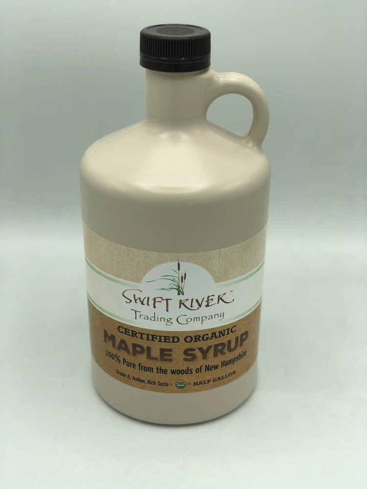 Swift River Organic Maple Syrup - 1 Half Gallon, Grade A Amber Rich Taste, Pure and Sustainably Sourced from New Hampshire