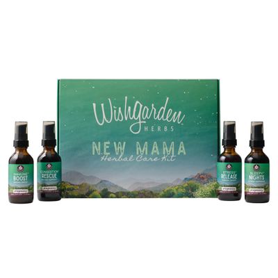 WishGarden Herbs Pregnancy Essentials Kit w/Gift Box - Unique Pregnancy Gifts for Expecting Mom Includes Sleepy Nights for Pregnancy & Stress Release for Pregnancy, 4 Pregnancy-Safe Herbal Formulas