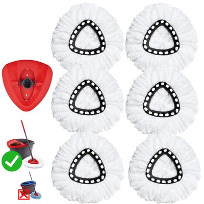 7 Pack Mop Head Replacement Compatible with O Cedar EasyWring Spin Mop 1-Tank System Microfiber | Mop Replace Refills for Ocedar 100% Microfiber, Machine Washable Easy-to-Replace Not for 2-Tank