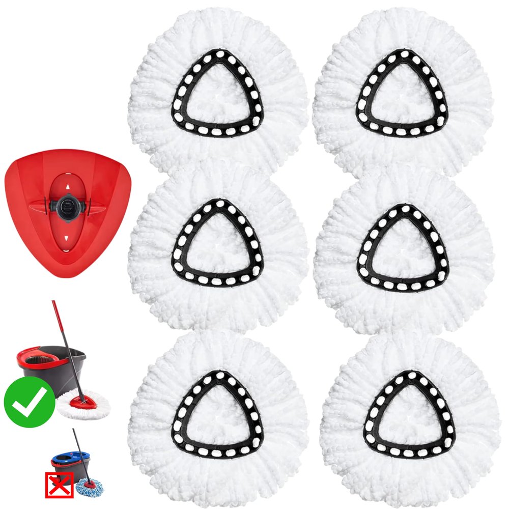 7 Pack Mop Head Replacement Compatible with O Cedar EasyWring Spin Mop 1-Tank System Microfiber | Mop Replace Refills for Ocedar 100% Microfiber, Machine Washable Easy-to-Replace Not for 2-Tank