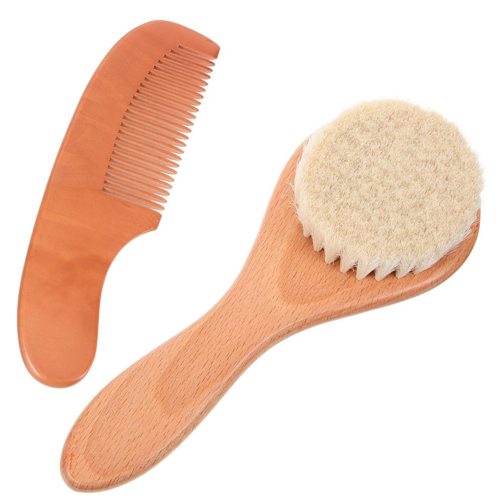 HAPINARY 1set Hair Brush Set Newborn Wool Brush Comb for Hair Care Gentle Scalp Massage for Relaxation for Daily Use