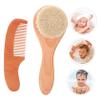 HAPINARY 1set Hair Brush Set Newborn Wool Brush Comb for Hair Care Gentle Scalp Massage for Relaxation for Daily Use view 4