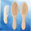 Abaodam Newborn Grooming Kit Wooden Comb Brush Set Bath Accessories Wool Brush Scalp Massage Tools Hair Use view 4
