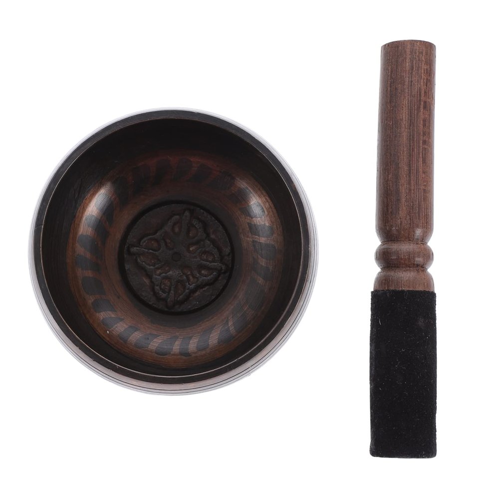 Alasum 1set Meditation Singing Bowl Tibetan Sound Bowls Wooden Rods for Yoga Healing and Stress Relief Diameter Portable Desktop Decorations