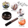 Alasum 1set Meditation Singing Bowl Tibetan Sound Bowls Wooden Rods for Yoga Healing and Stress Relief Diameter Portable Desktop Decorations view 2