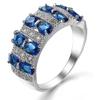 LNBLAKBXBD Magnetic Zircon Ring for WomenDetoxing Ring,Moissanite Magnetology Lymphvity Ring,Magnetic Lymphatic Therapy Titanium Ion Moissanite Diamond Ring (Blue,9) view 1