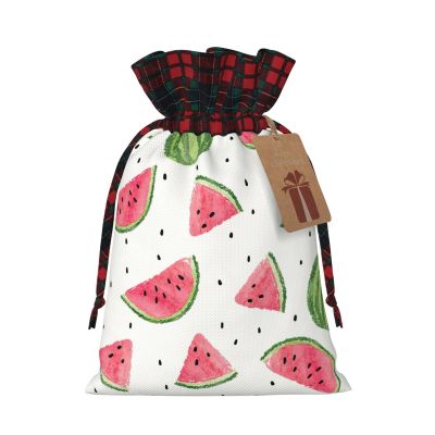 DRTGEDS Watermelon Fresh Fruit 4.7x 6.9in Large Capacity Gift Bag With Drawstring For Your Halloween Precious Gifts 1pcs