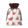 DRTGEDS Watermelon Fresh Fruit 4.7x 6.9in Large Capacity Gift Bag With Drawstring For Your Halloween Precious Gifts 1pcs view 2