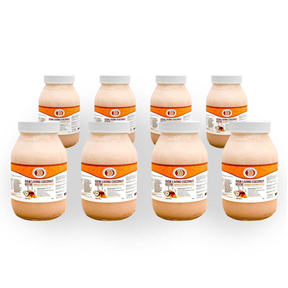 Mango Coconut Kefir Organic Raw Probiotic Drink for Gut Health & Digestion | Living Cultures, Tropical Flavor | by This Chick Is Raw 1 Gallon (128oz)
