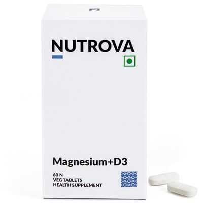 Magnesium+D3 Bioavailable Magnesium Bisglycinate Chelate with Vegan Vitamins D3