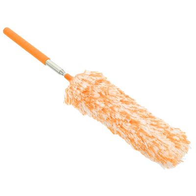 Anneome Extendable Microfiber Duster Washable Head for Home Cleaning Flexible Dusting Tool for Ceiling Fans Furniture and Hard Reach Areas Orange and White