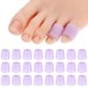 24 Pcs Silicone Toe Sleeves, Soft Gel Protector Toe Cushions Cuttable Pinky Toe Sleeves Protectors Corn Protectors Toe Tube Pads for Hammer Toe Stubbed Toe Corns Calluses Protect(Purple) view 1